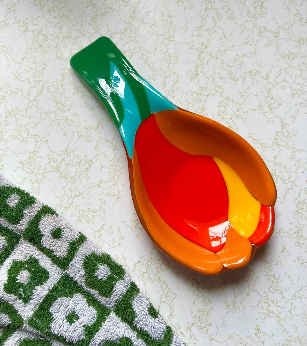 Repose-cuillère "Tulipe" spoon rest - Cold Heart Glass Co.