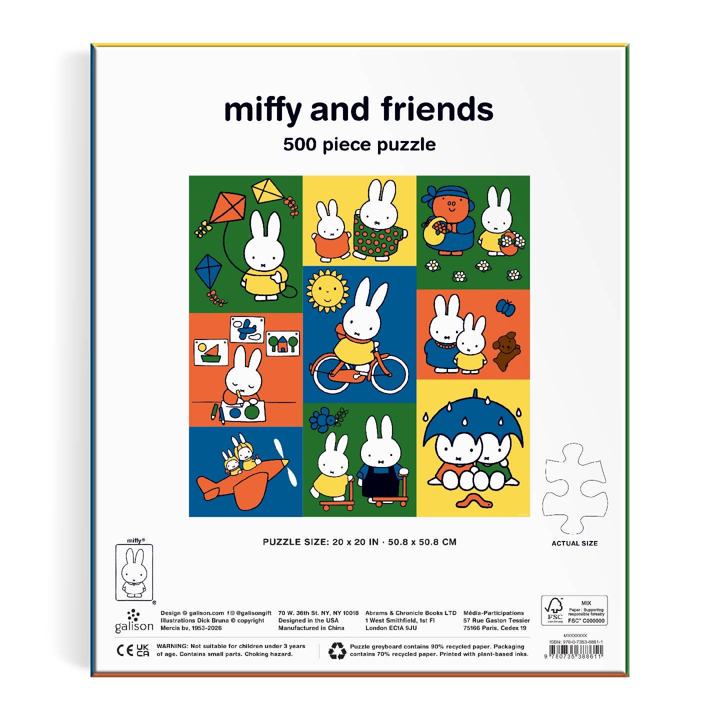 Casse-tête Miffy and Friends 500 Pièces - Galison