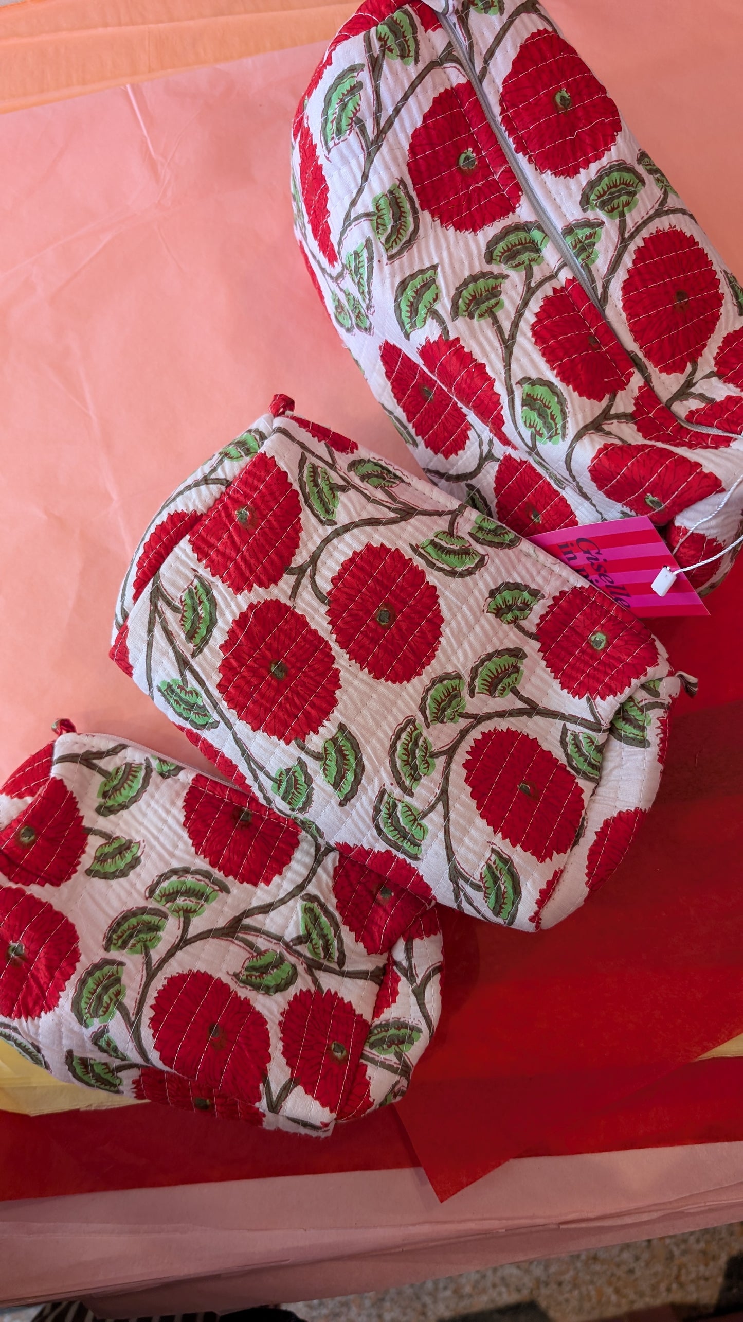 Trio de trousses – Giselle in pink