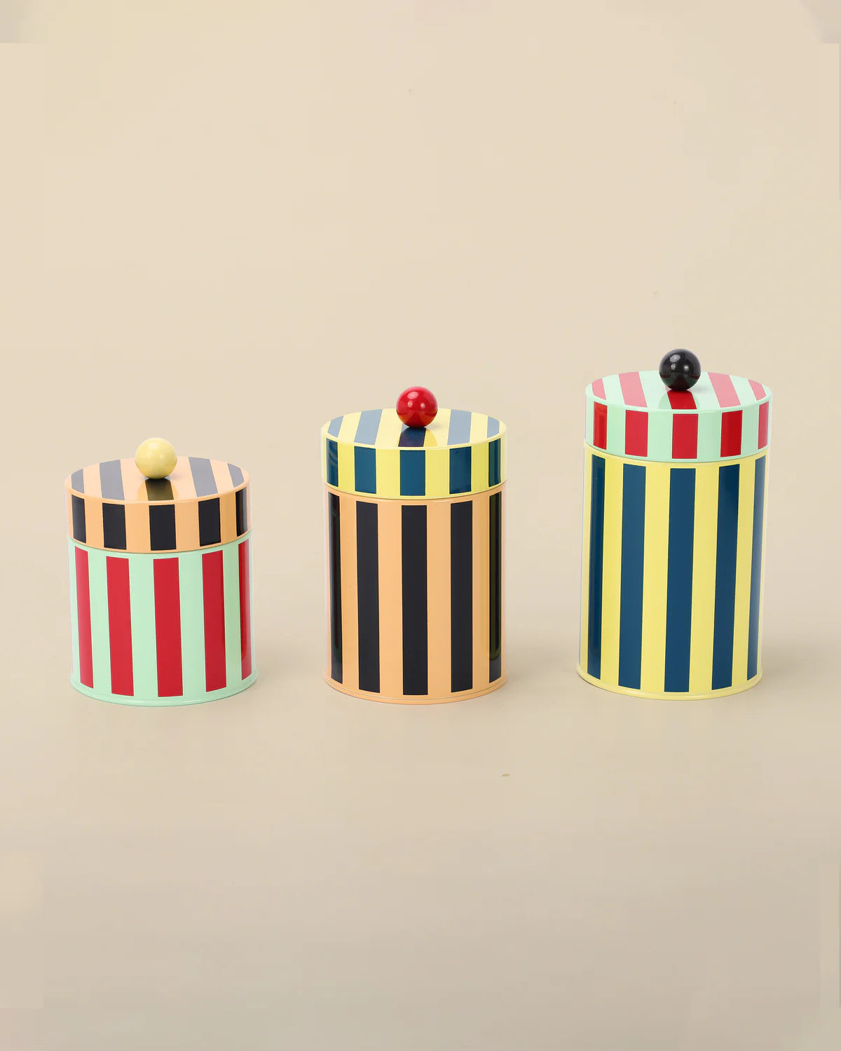 Boites rayées - Striped canisters - Dusen Dusen