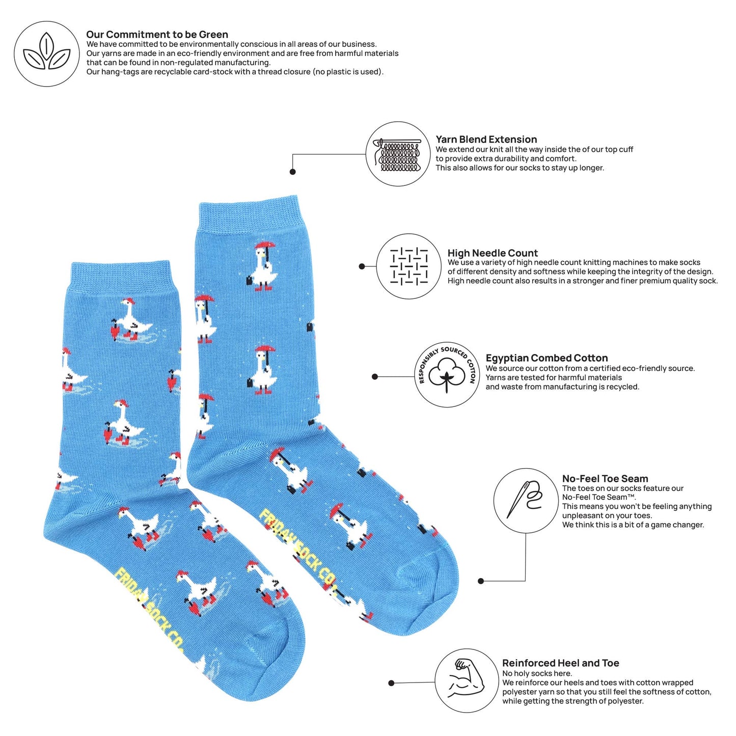 Chaussette 'Goose in Rain' Socks - Friday Sock Co.