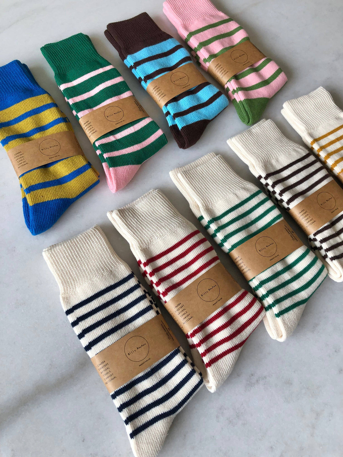 Chaussettes Rayees MAKINO POP STRIPE HIGH SOCKS - Billy Bamboo -