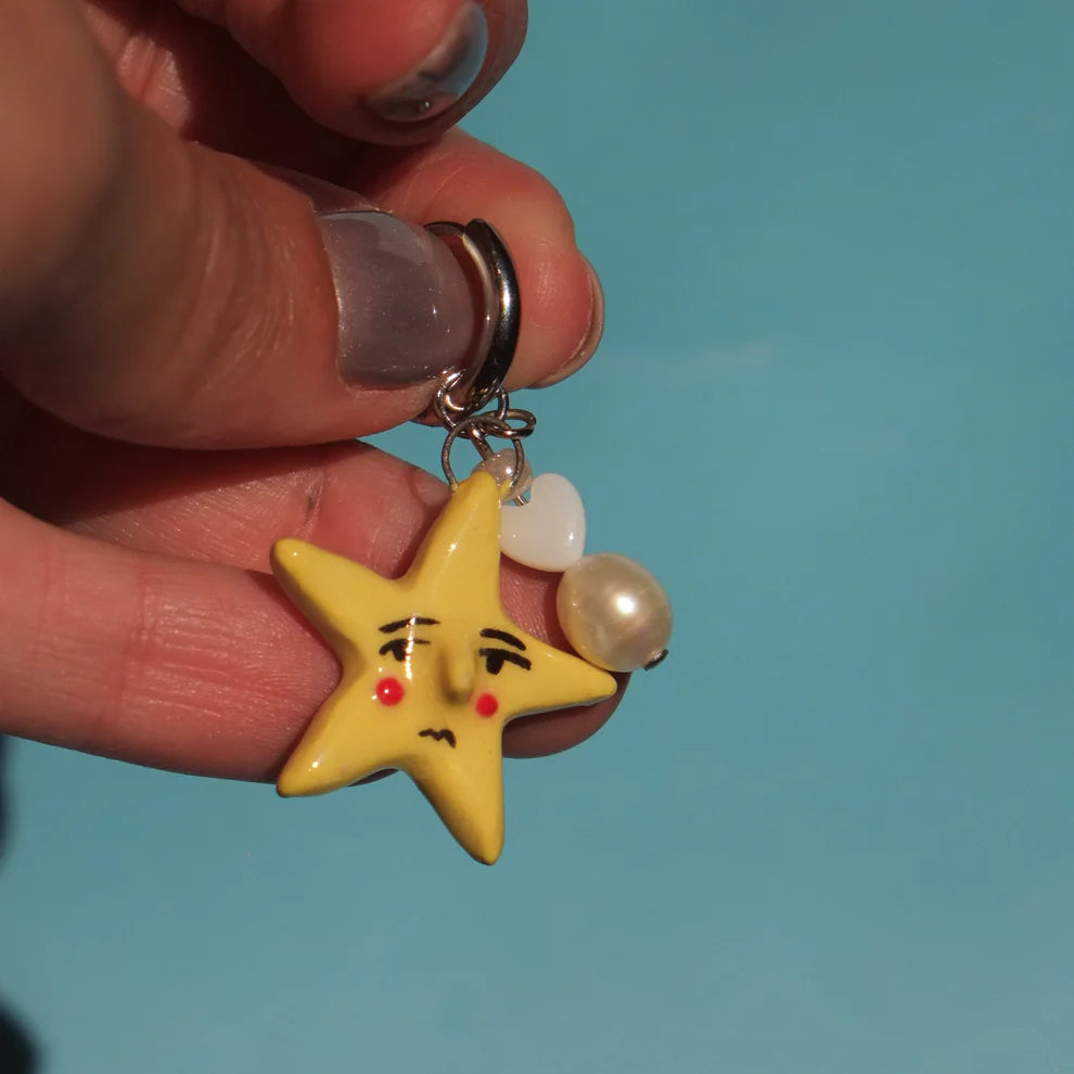 Boucles en Porcelaine ''Shooting Star Jaunes'' - Glaze Days