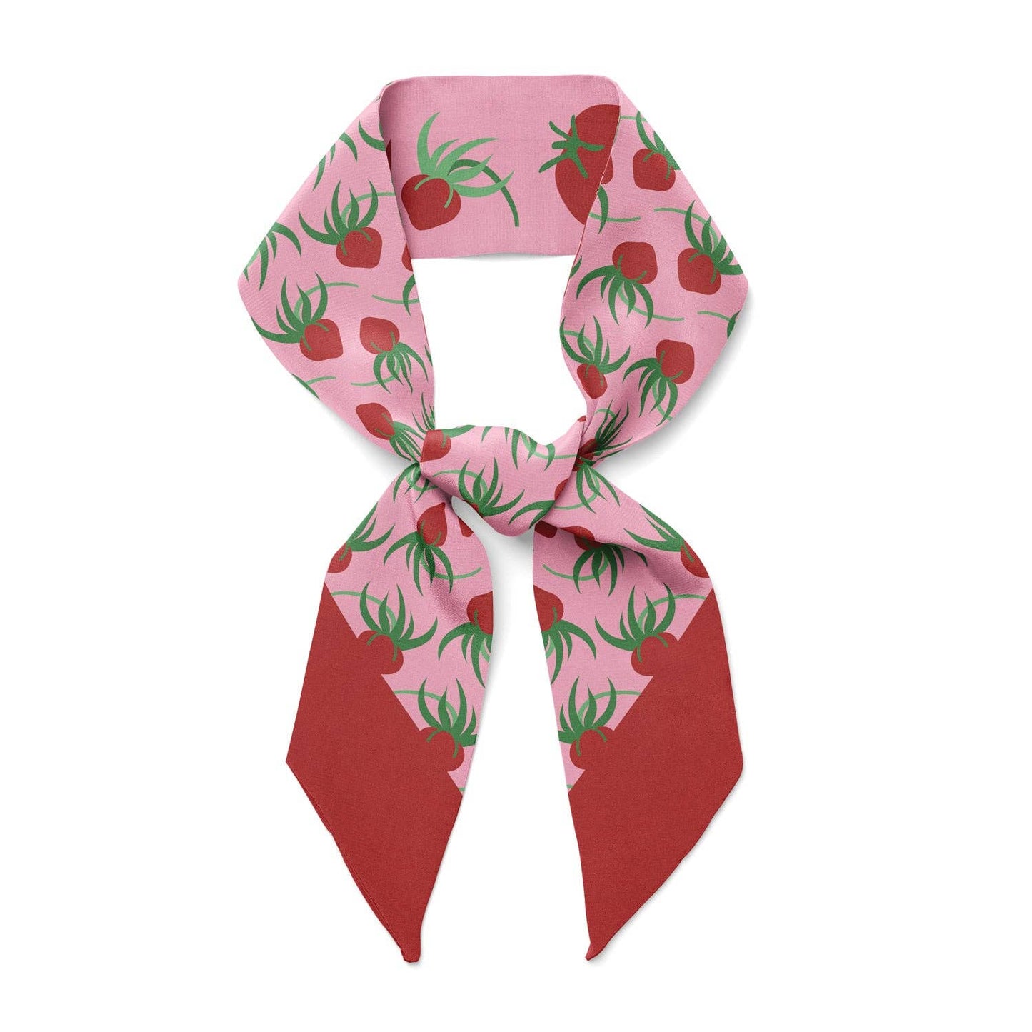 Foulard en soie 'TOMATOES' twilly Ribbon Silk Scarf - Centinelle