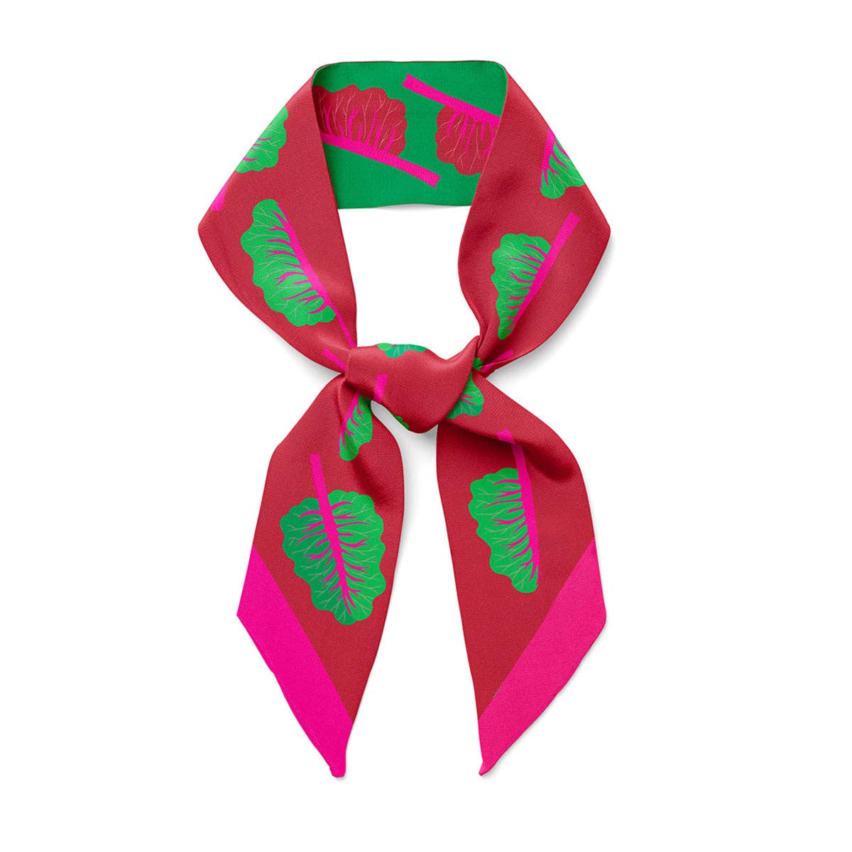 Foulard en soie 'GLOWING CHARD' Ribbon Silk Scarf - Centinelle