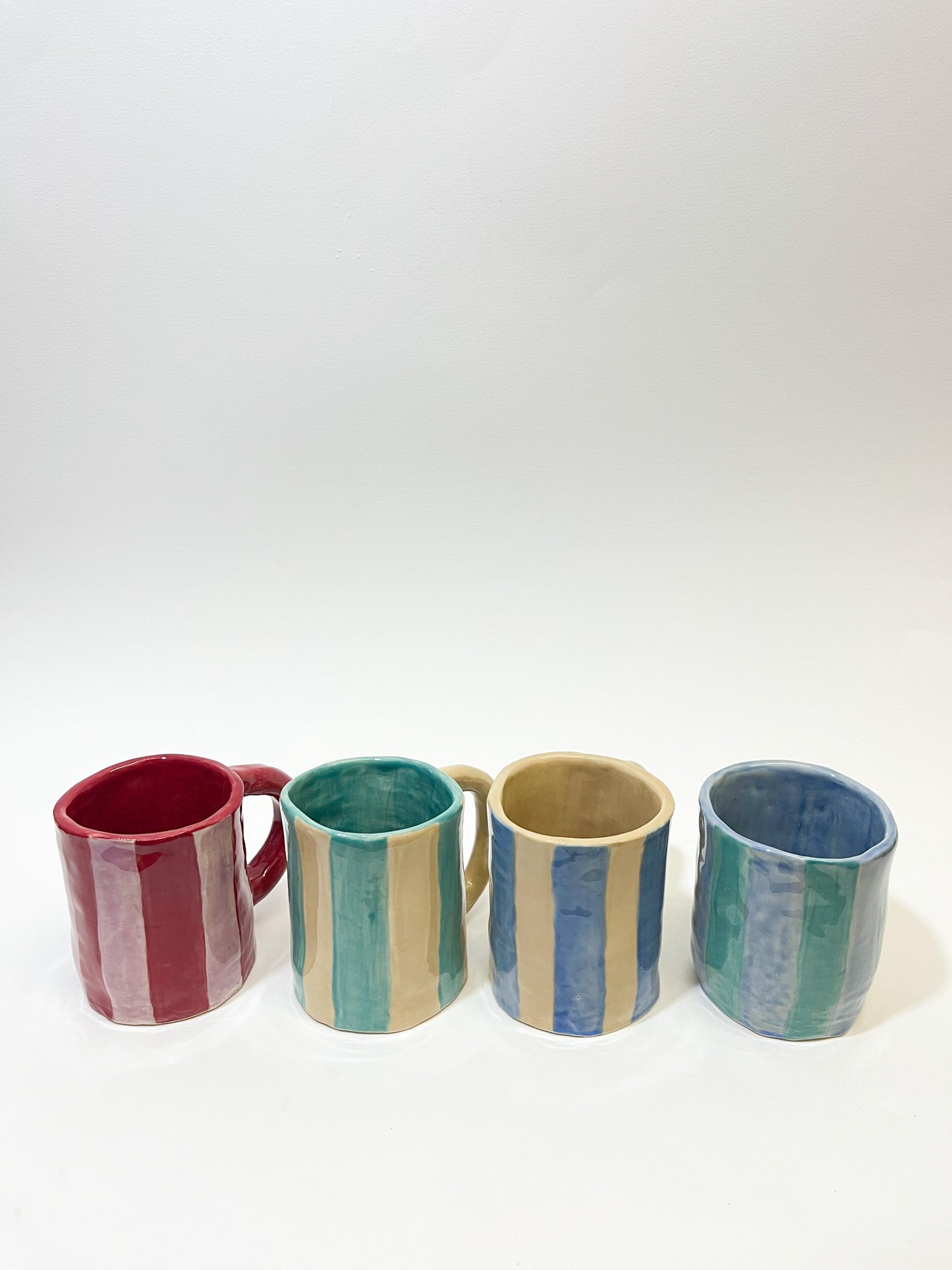 Collection Tasses Cappuccino Rayées - Dans le Jardin