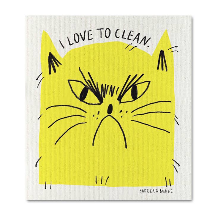Essuie-Tout reutilisable "I Love to Clean" Sponge Cloth - Badger & Burke