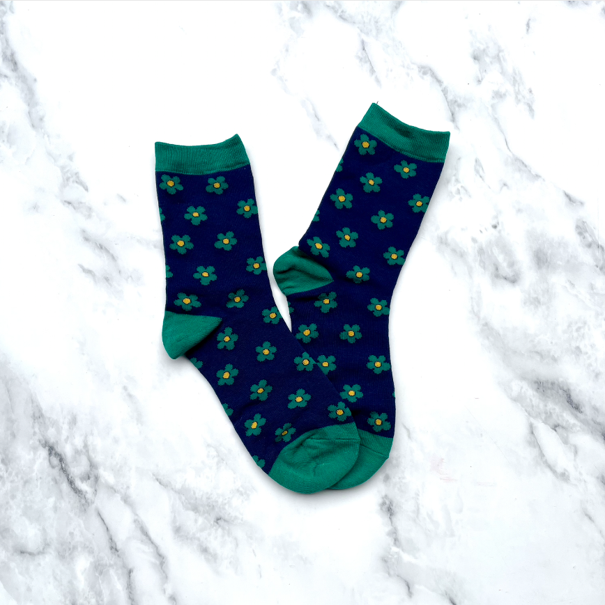 Chaussettes en coton 'Doodle Flower' Socks - Tiepology