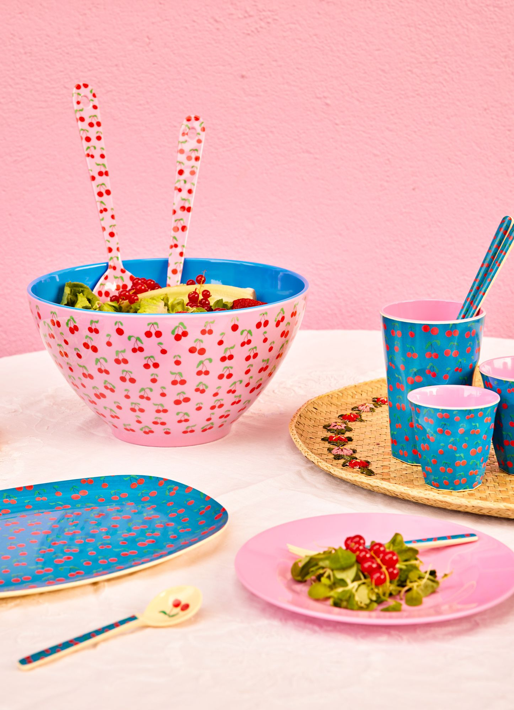 Bol saladier en mélamine ''Cherry Love'' - Rice