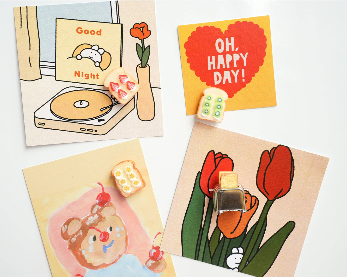 Ensemble de 3 aimants TOAST magnet set - Mini Story Co