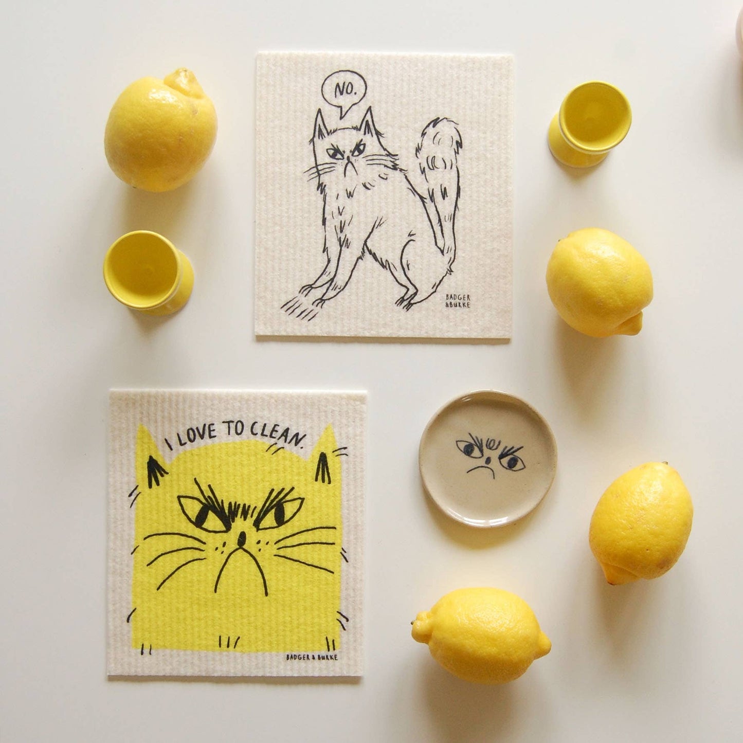 Essuie-Tout reutilisable "I Love to Clean" Sponge Cloth - Badger & Burke