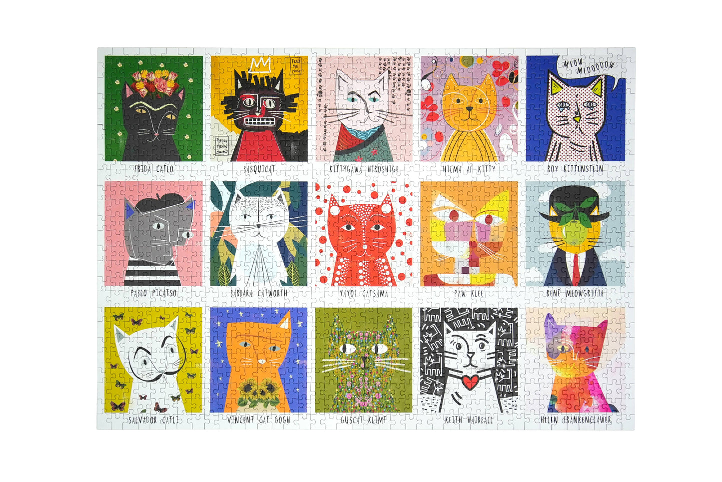 Art Cats by Nia Gould - Casse-tête 1,000 pièces premium puzzle - Happily Puzzles