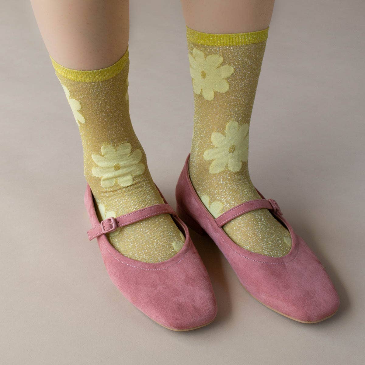Chaussette ''Vintage Glitter Flower'' socks - Tiepology