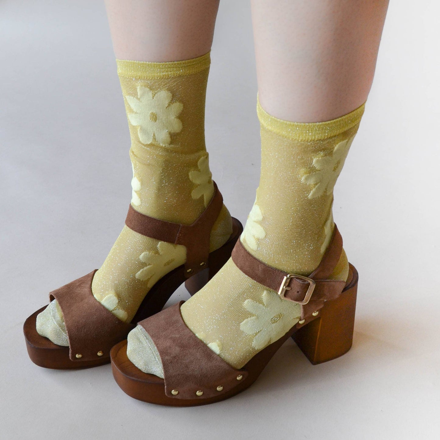 Chaussette ''Vintage Glitter Flower'' socks - Tiepology