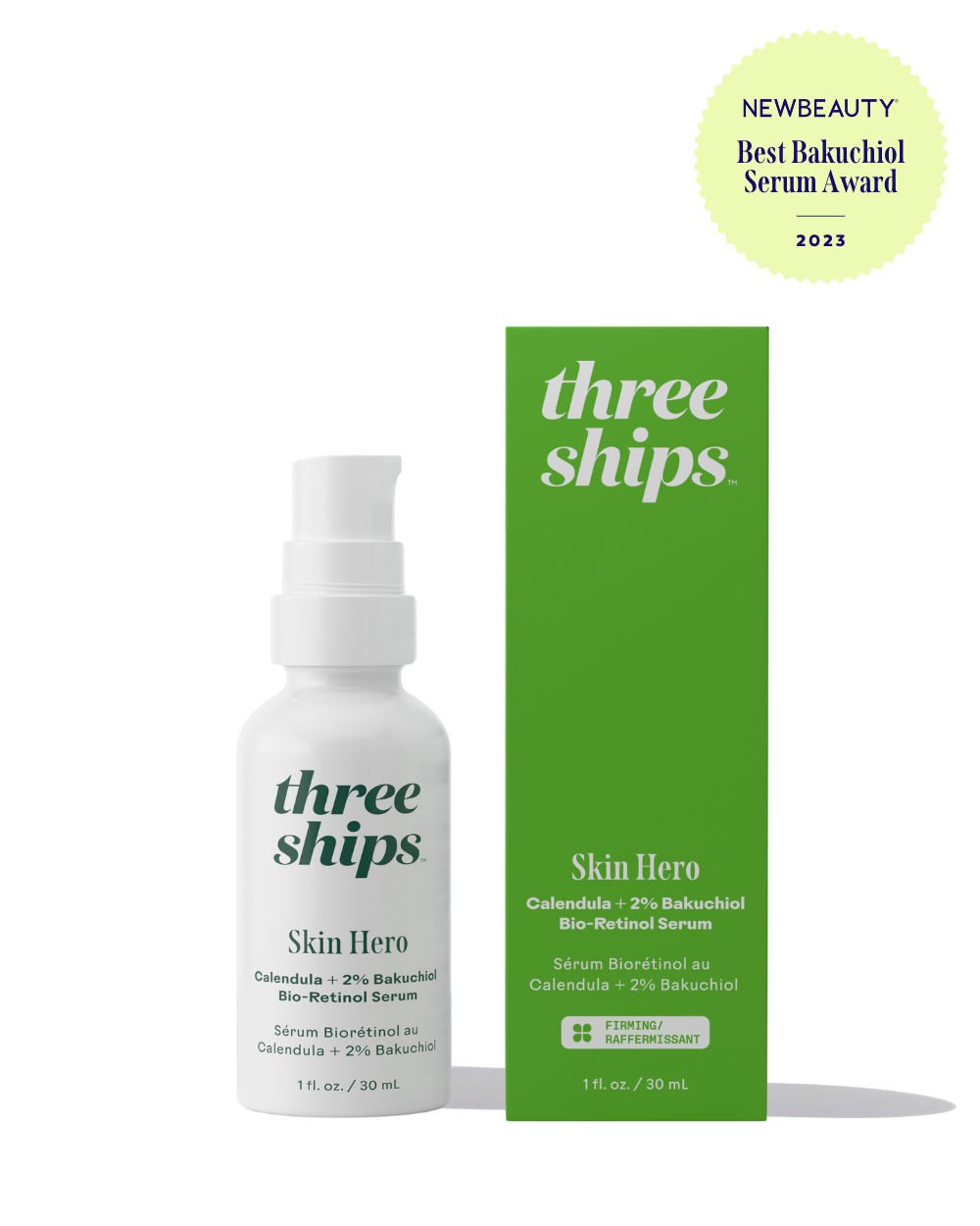 Skin Hero Sérum à base de Calendula + 2% de Bakuchiol Bio-Rétinol - Three Ships