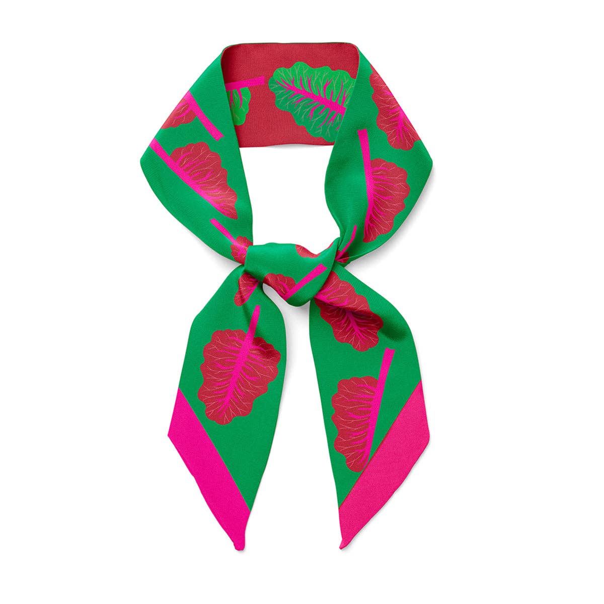 Foulard en soie 'GLOWING CHARD' Ribbon Silk Scarf - Centinelle