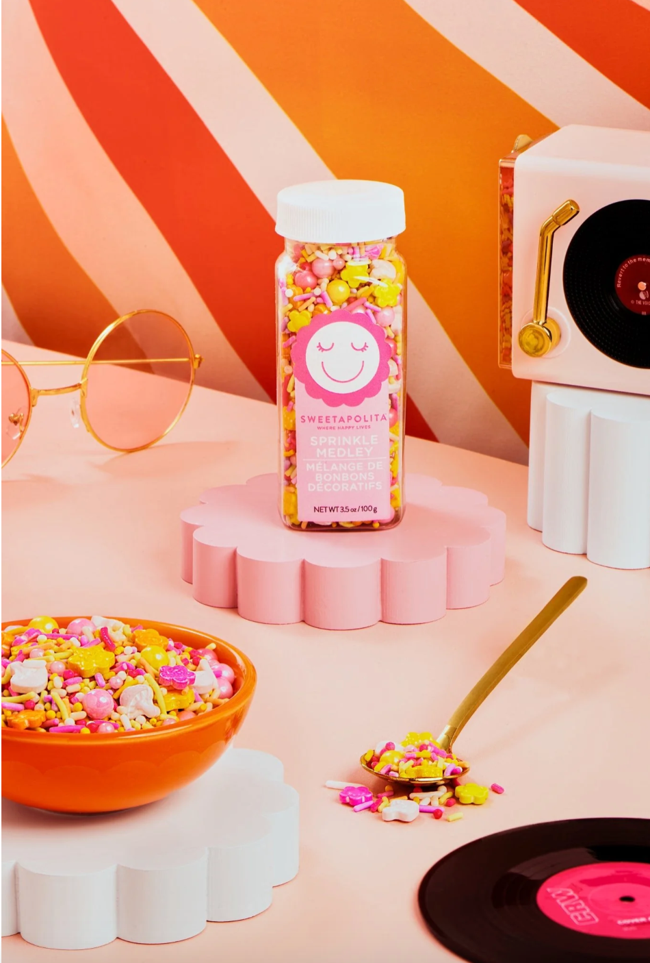 Collection bonbons paillettes pour dessert - Cake Sprinkles - Sweetapolita