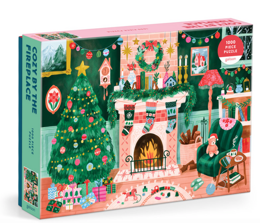 Casse-tête 1000 pièces 'Cozy by the fireplace' puzzle - Galison