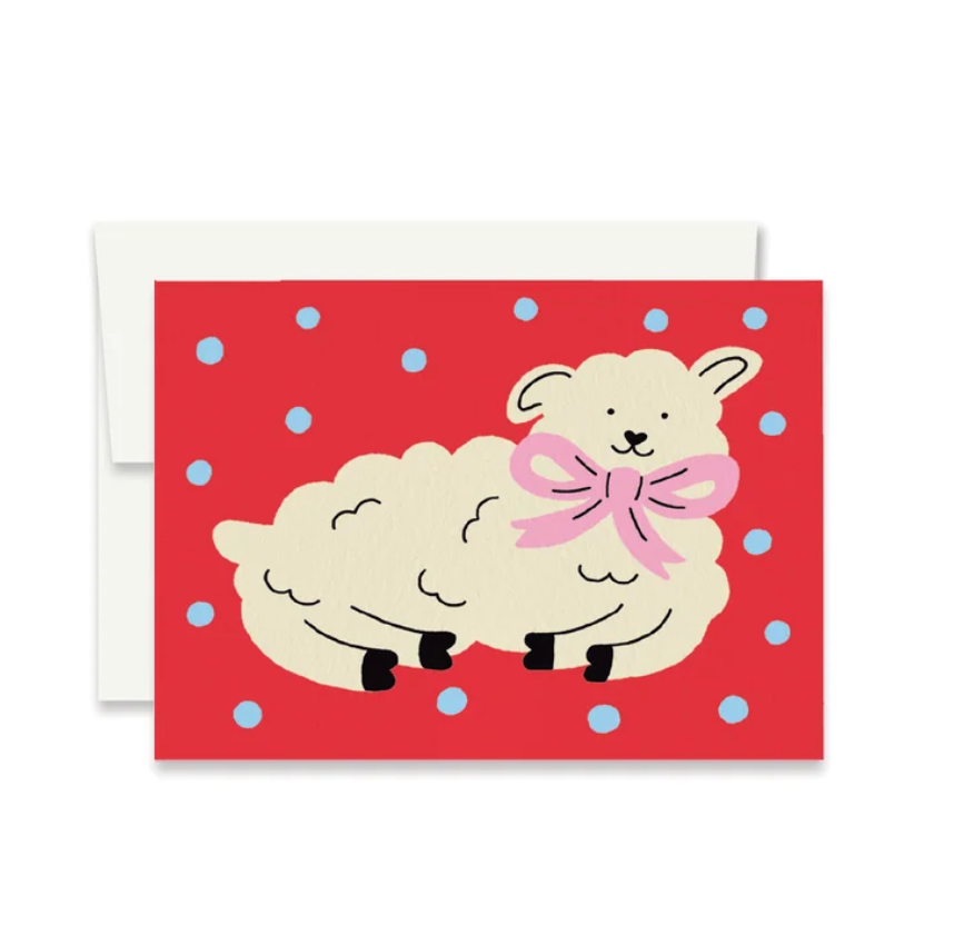 Agneau Noel Mini Carte de souhait - Miniature Greeting Card - Paperole (Copie)