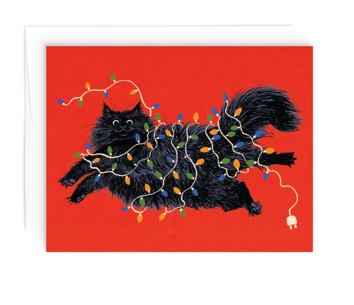 CHAT LA LA Noel - Carte de souhaits - Greeting Card - Paperole