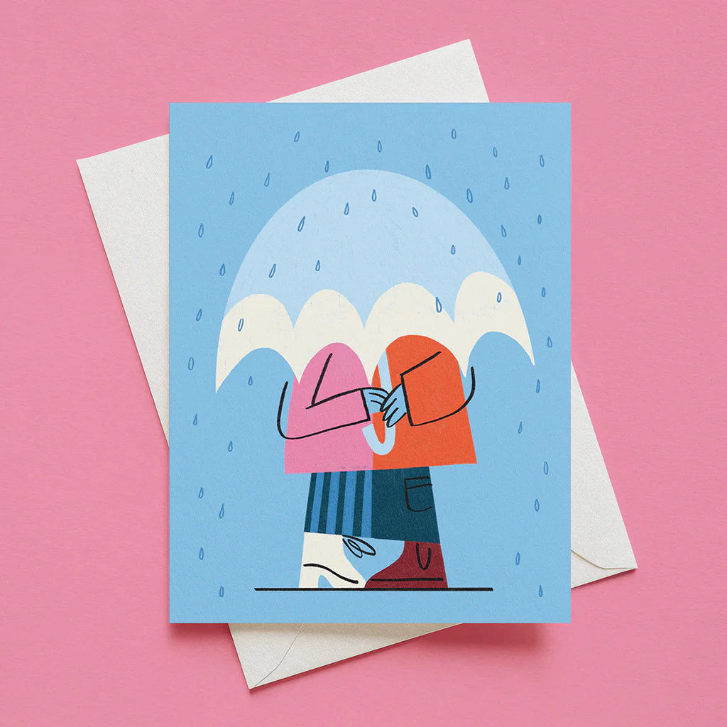 SOUS LA PLUIE - Carte de souhaits - Greeting Card - Paperole