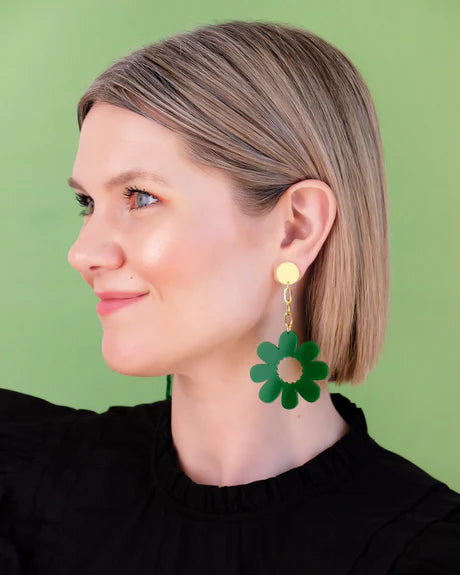 Boucles Flourish Chain Dangles VERT - Combinist Goods