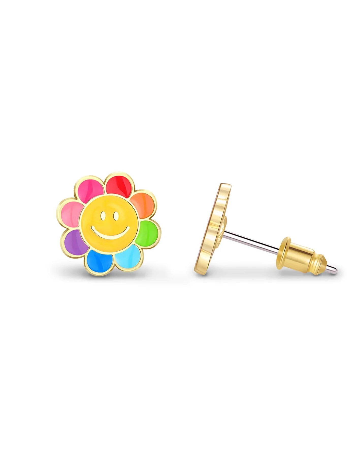 Boucles d'oreilles à tiges oreilles percées en émail - Girl Nation