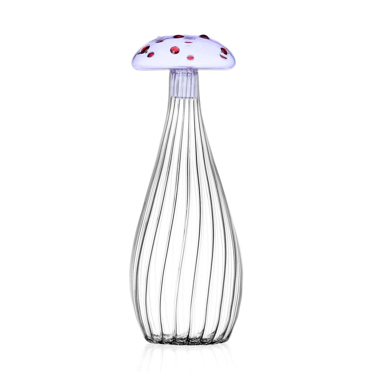 Bouteille champignon collection Alice Purple mushroom with red dots- Ichendorf Milano