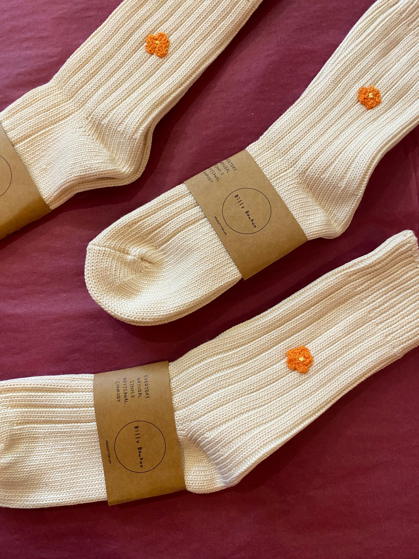 Chaussettes Crochet Fleur - Billy Bamboo