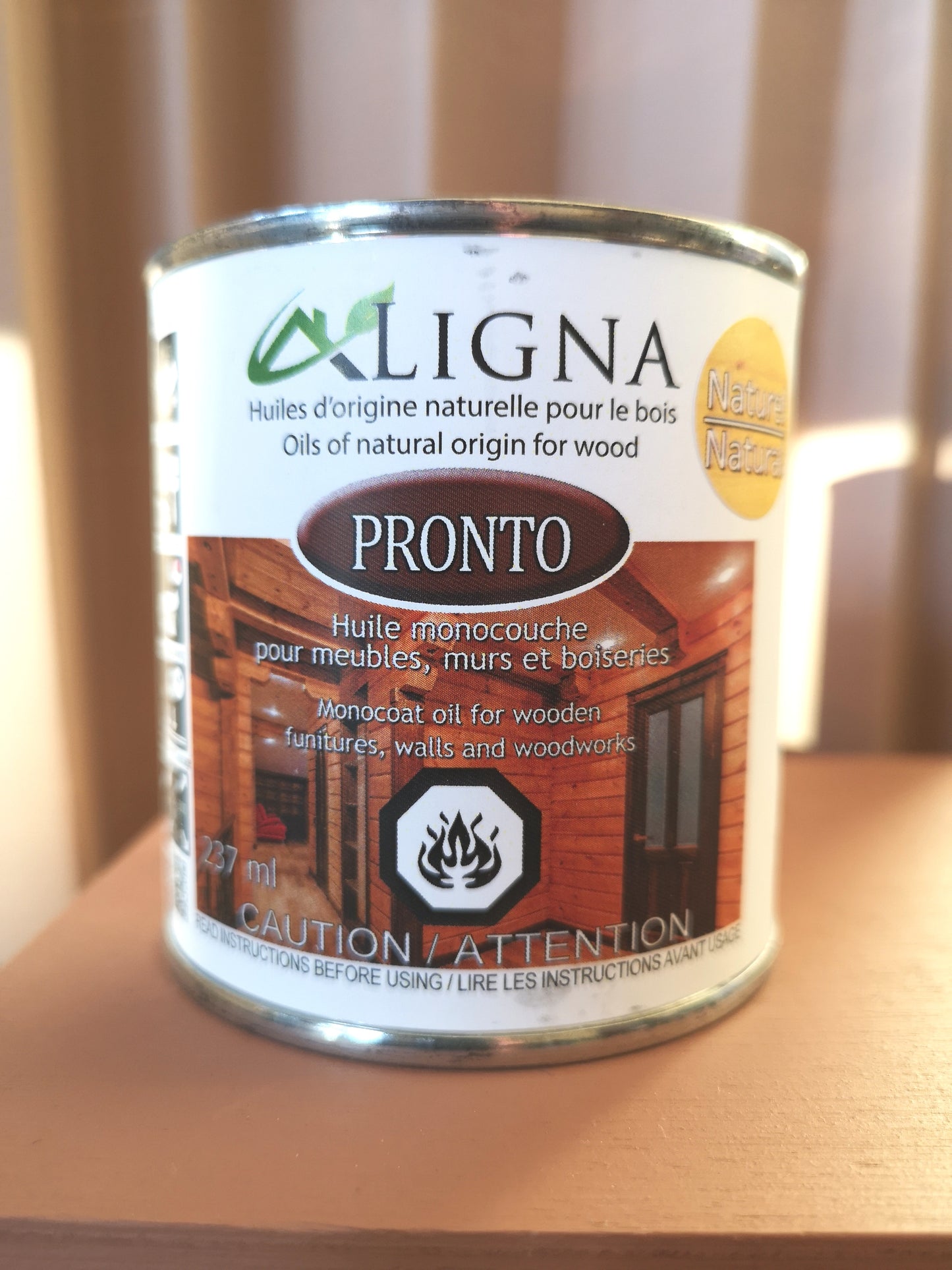 Huile naturelle Ligna - couleur foncée et bois - 237 ml