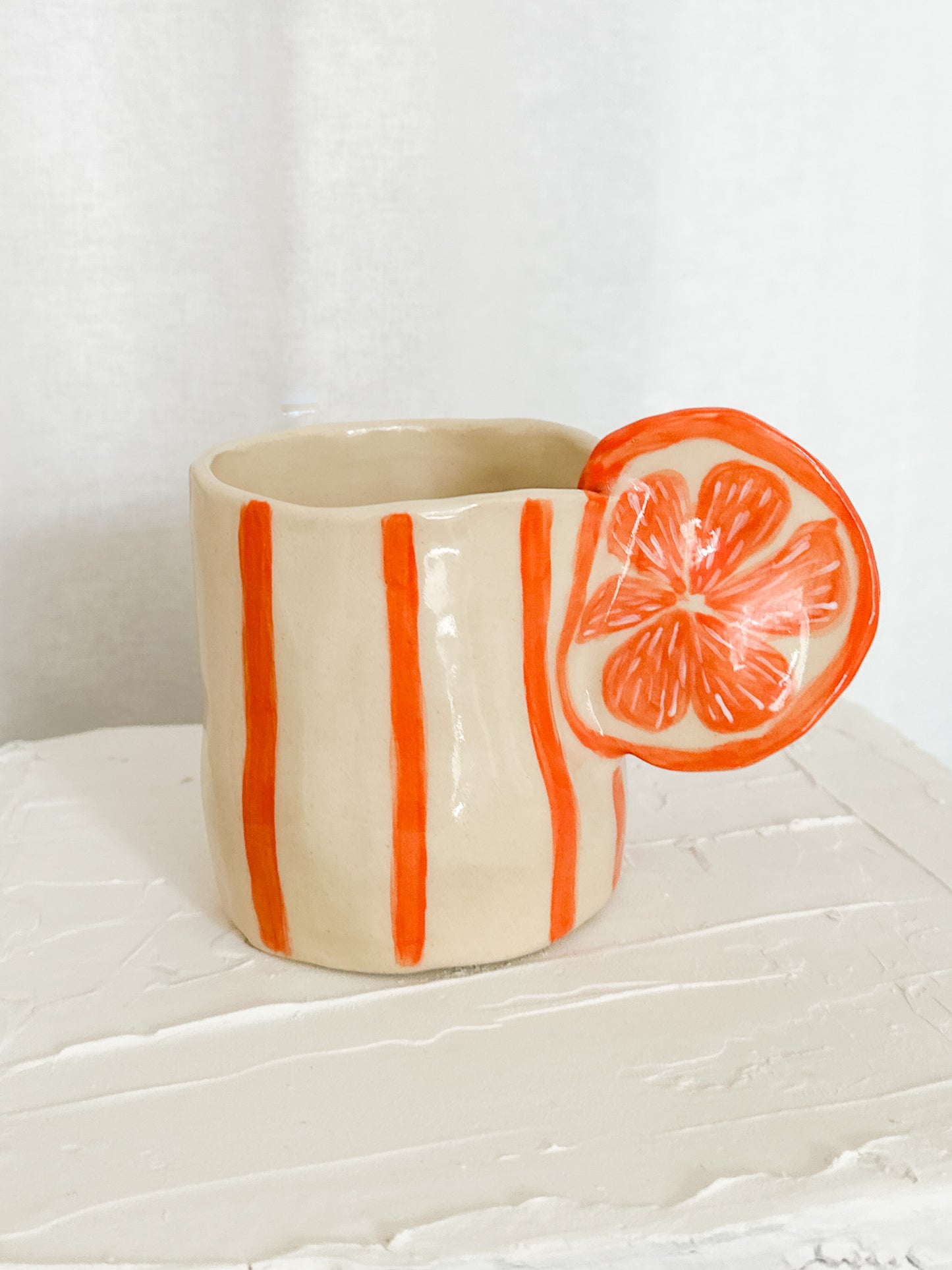 Tasses agrumes rayées - Dans le Jardin