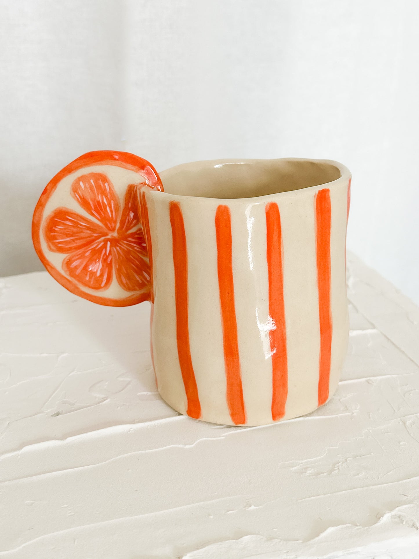 Tasses agrumes rayées - Dans le Jardin
