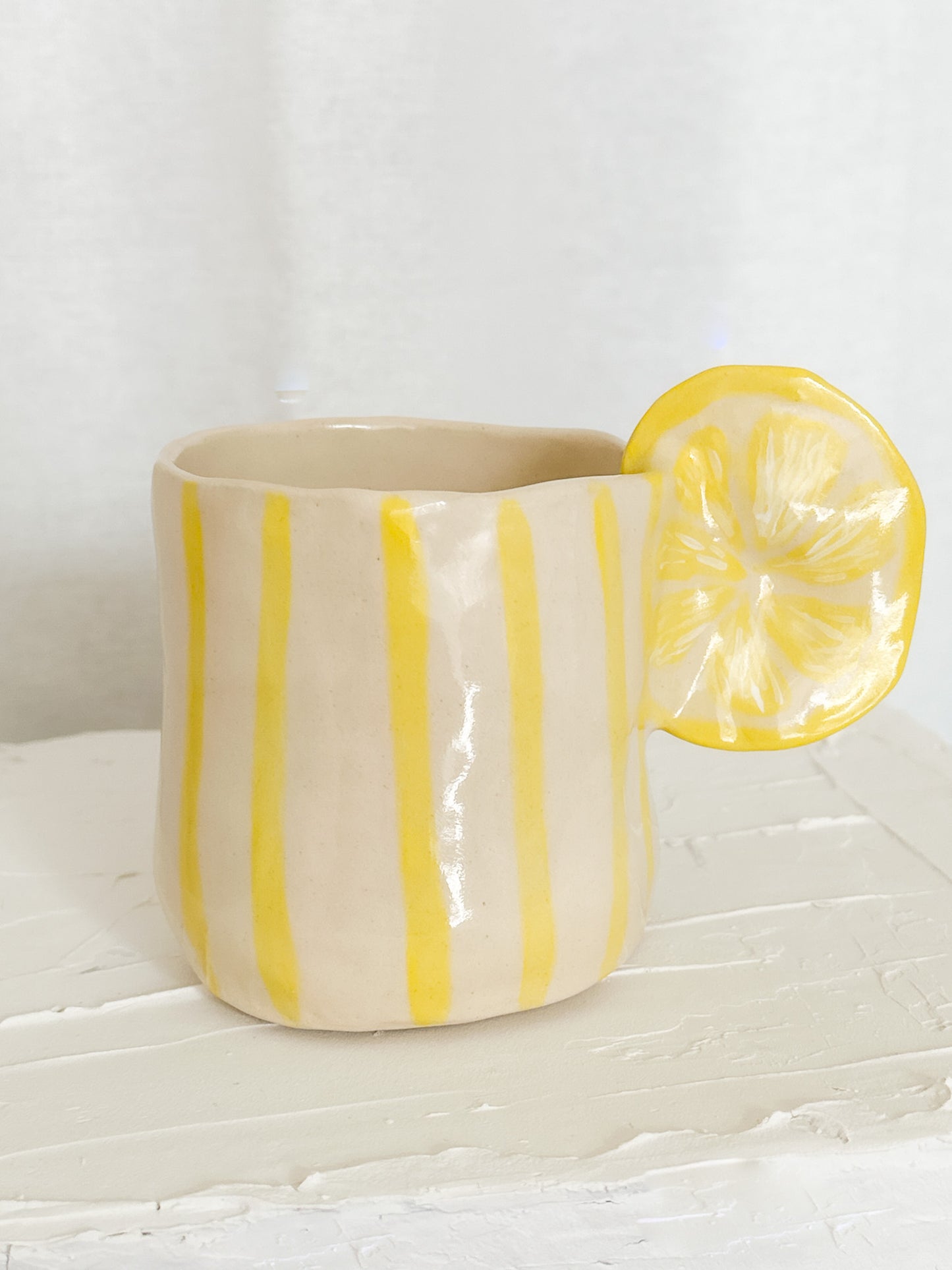 Tasses agrumes rayées - Dans le Jardin