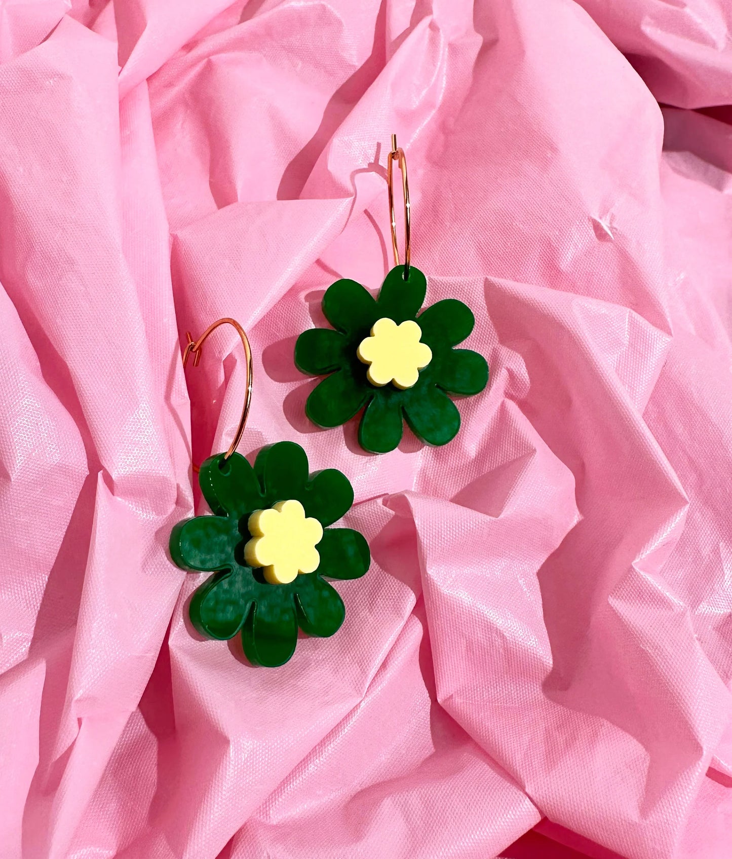 FLOURISH Mini creoles vertes - Combinist Goods