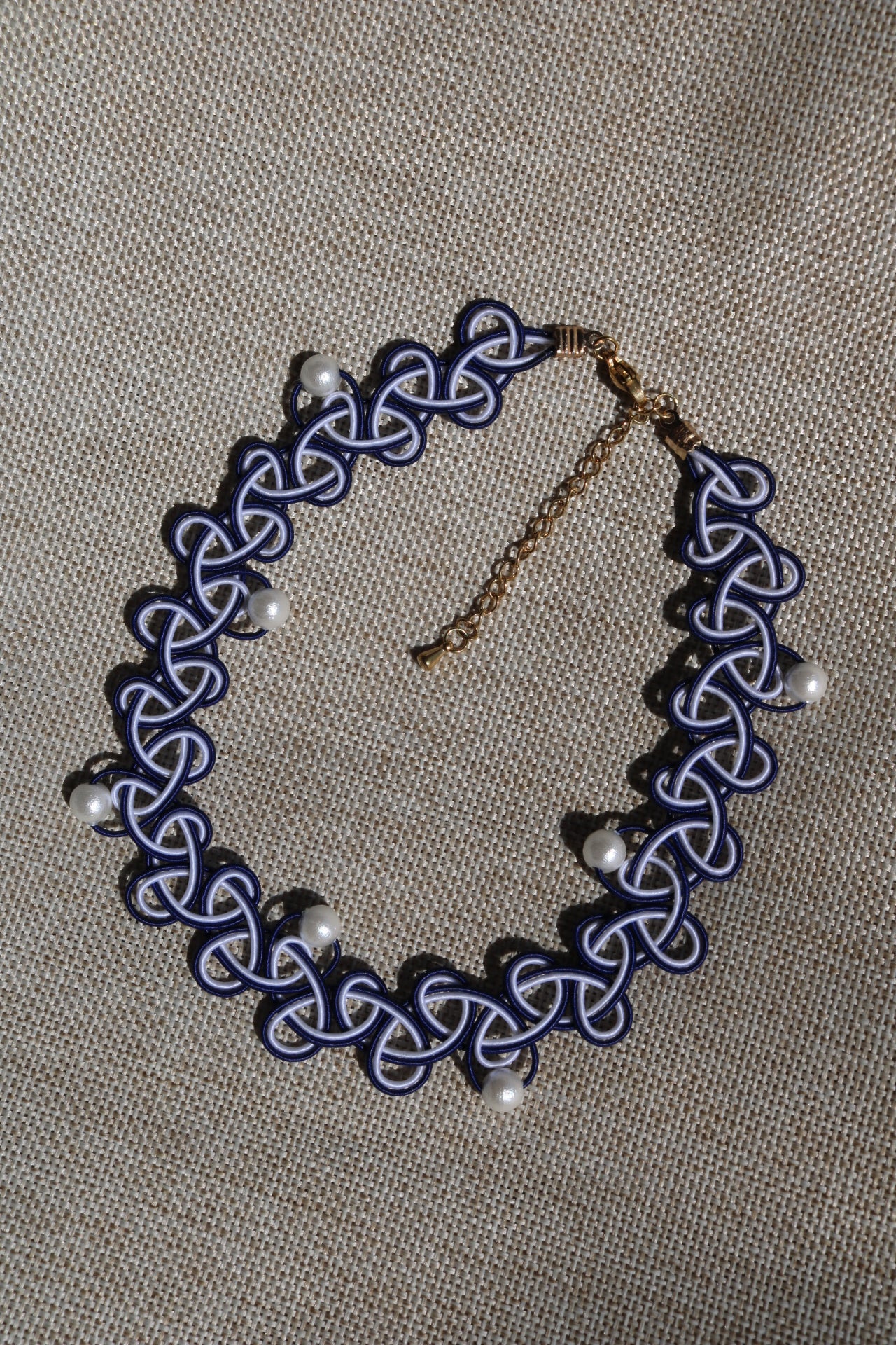Collier M. Mizuhiki Japanese Cotton Pearl Choker -  STUDIO MURURU
