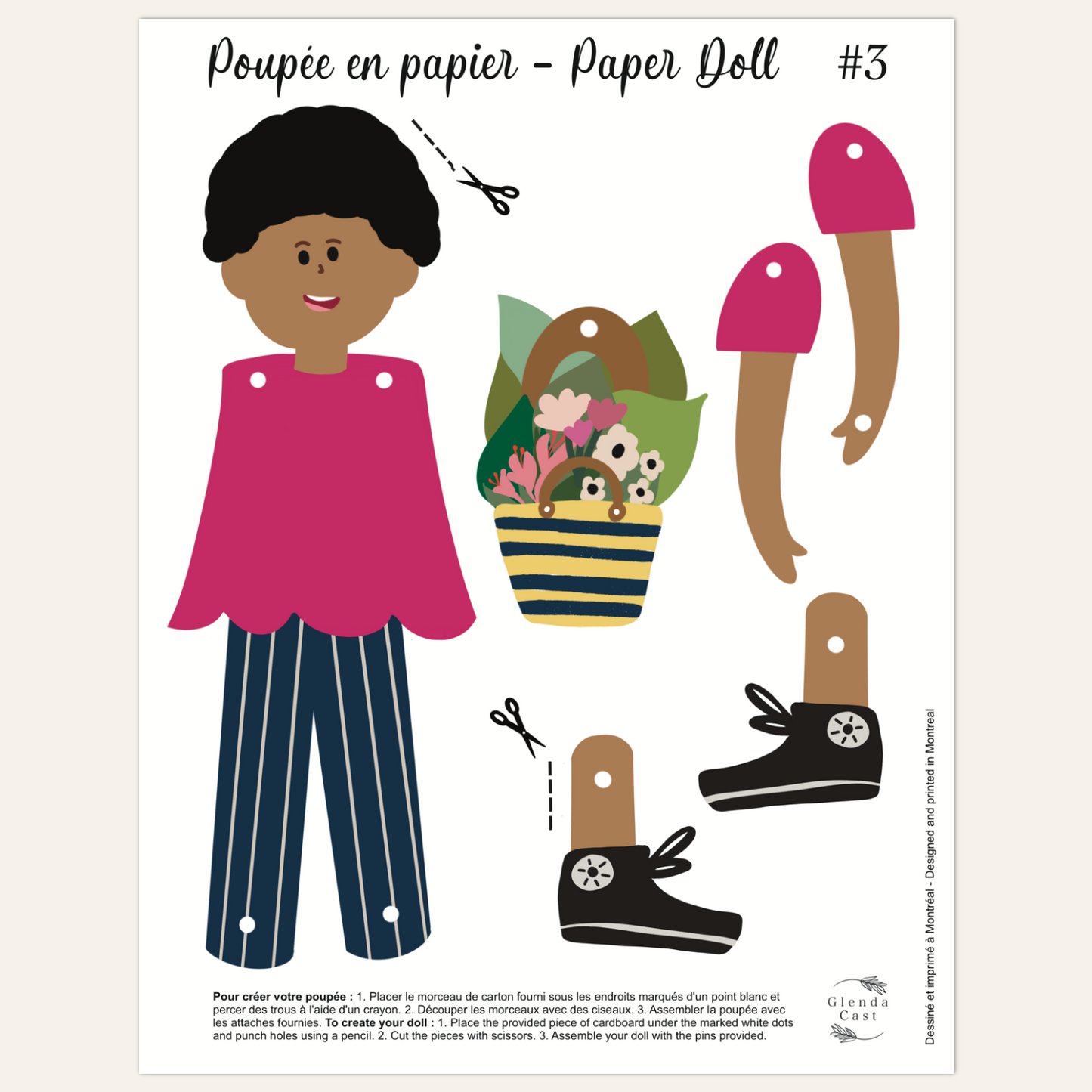 Poupées en papier - Glenda Cast