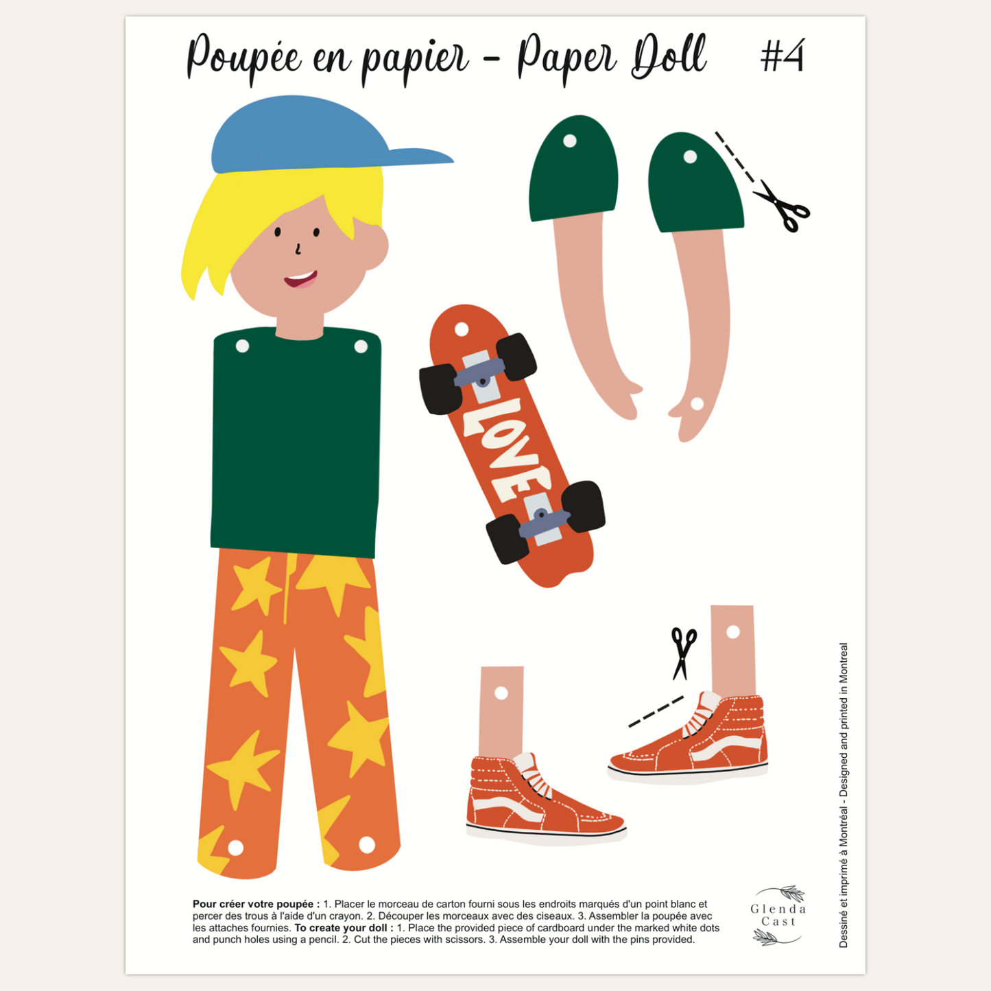 Poupées en papier - Glenda Cast