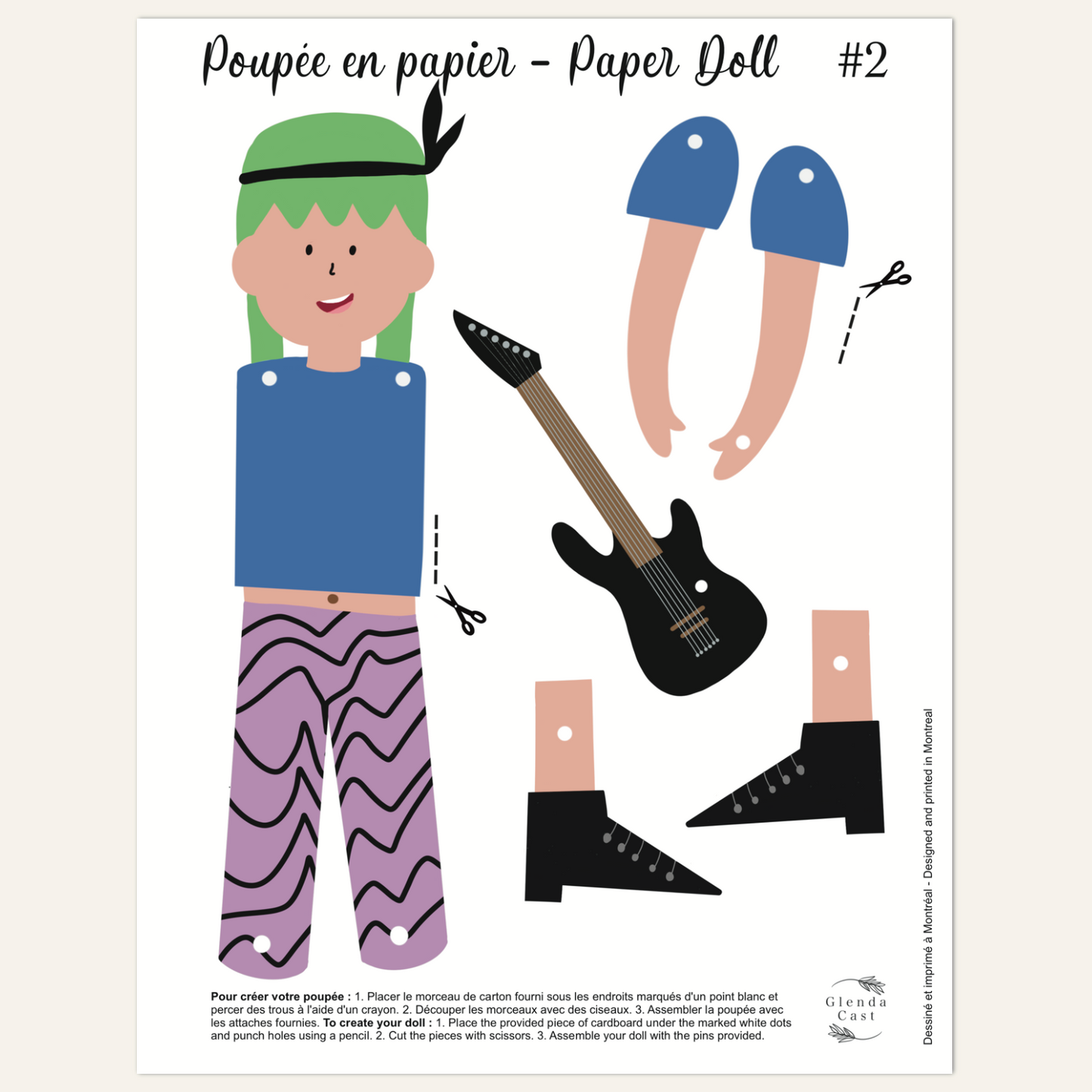 Poupées en papier - Glenda Cast
