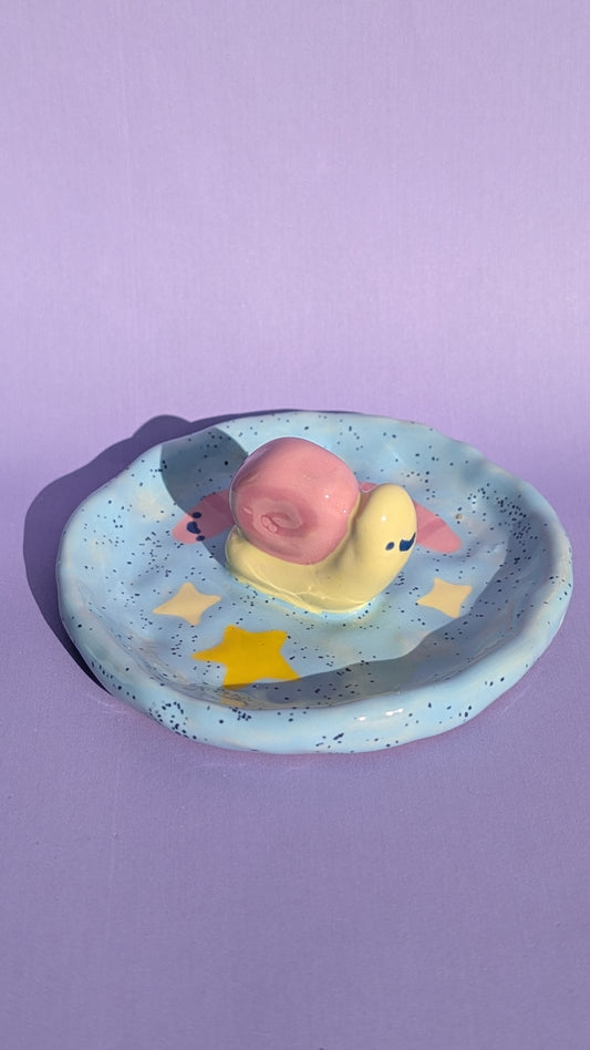Soucoupe à bijoux en céramique Escargot Trinket dish - Wolkenwinkel