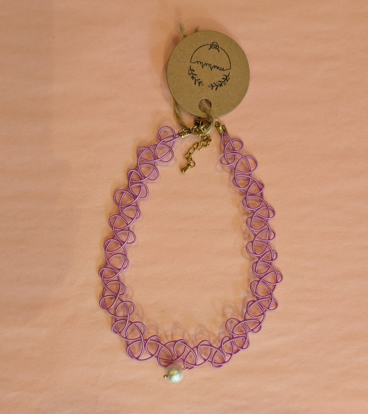 Collier L. Mizuhiki Japanese Cotton Pearl Choker -  STUDIO MURURU