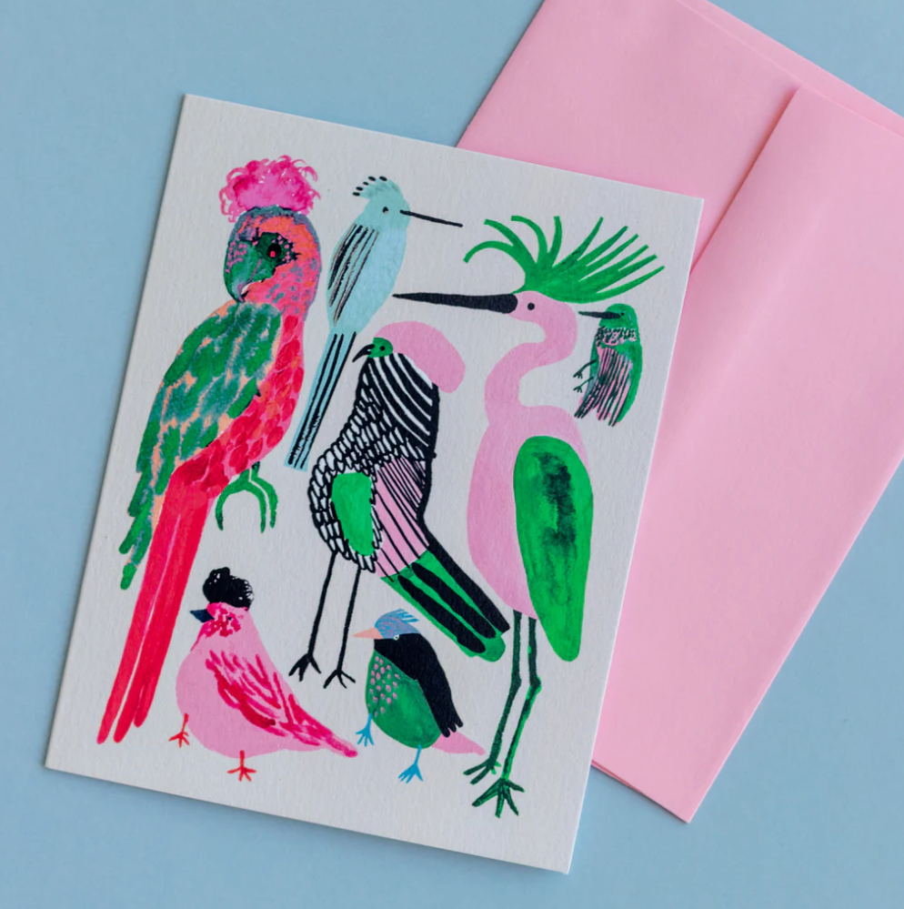 Oiseaux Exotiques - Carte de souhaits - Greeting Card - Paperole