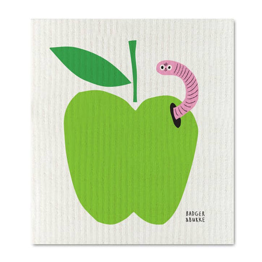 Essuie-Tout reutilisable  Apple + Worm Sponge Cloth - Badger & Burke