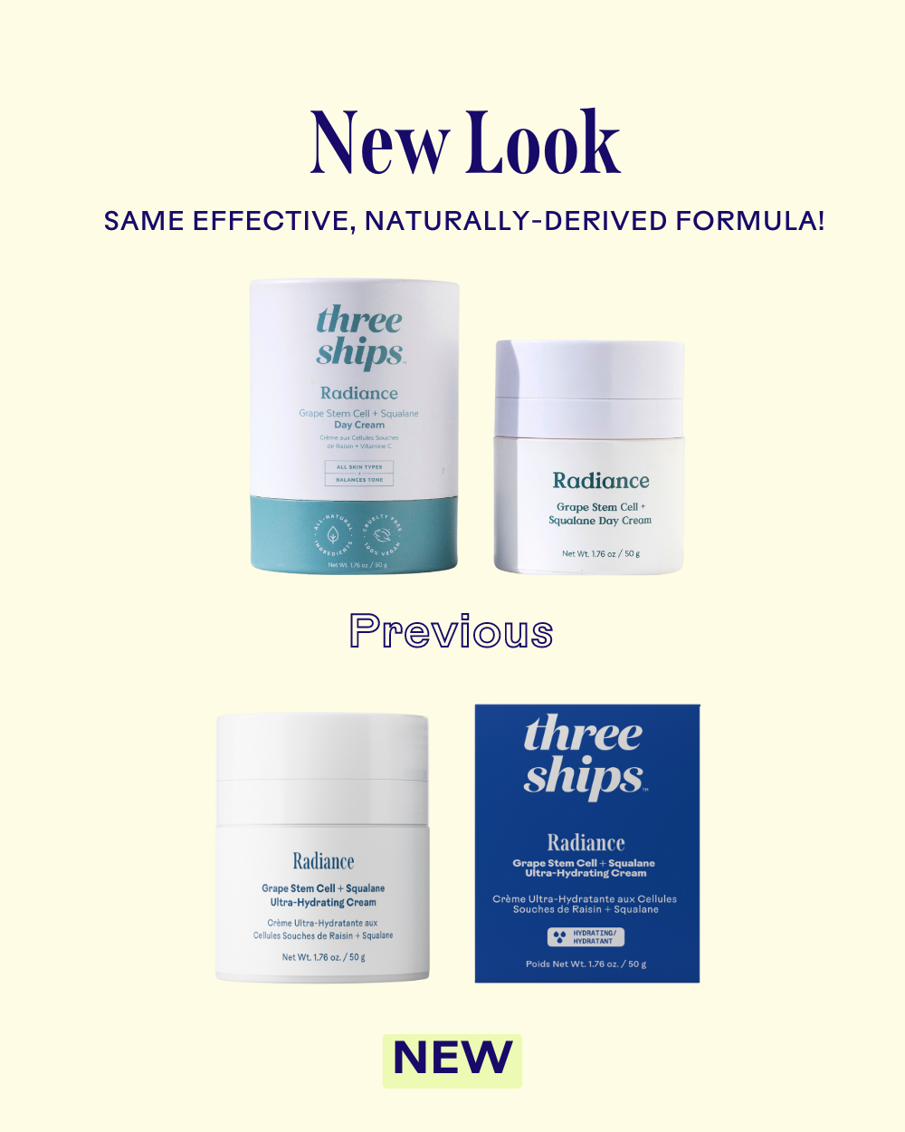 Crème ultra-hydratante Radiance Grape Stem Cell + Squalane - Three Ships