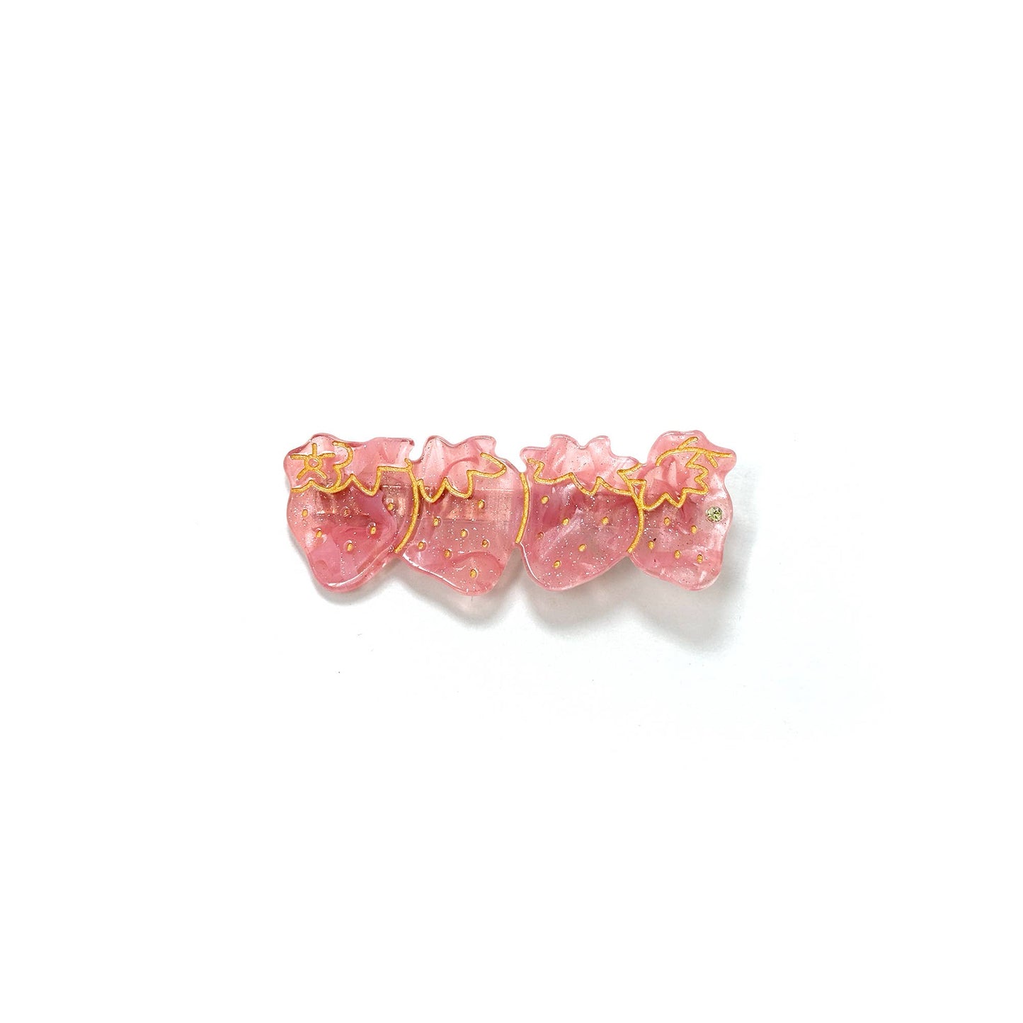 Pince Ă cheveux Fraises - Strawberry Hair Clips - Rainbow Unicorn Birthday Surprise