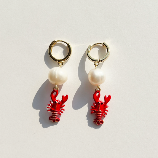 Boucles Red Lobster - Yellow Dots Studio