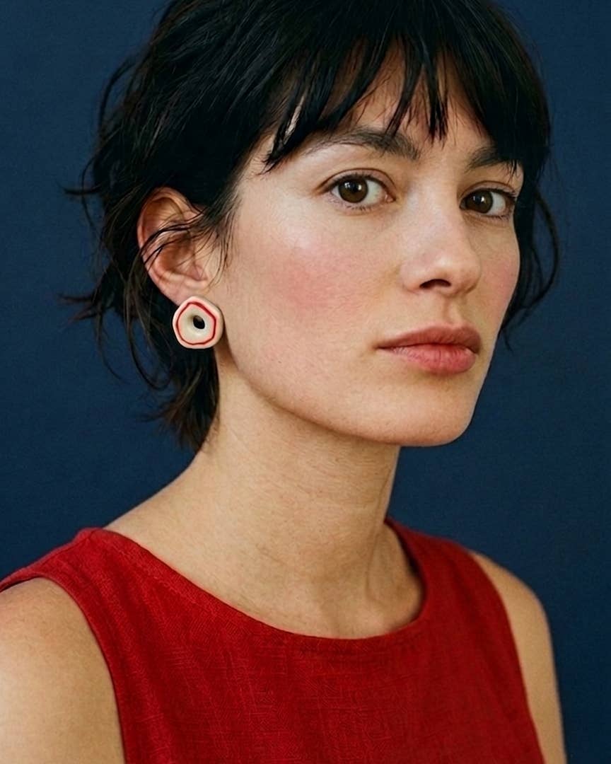Boucles ''Red line donut'' earrings - Depeapa