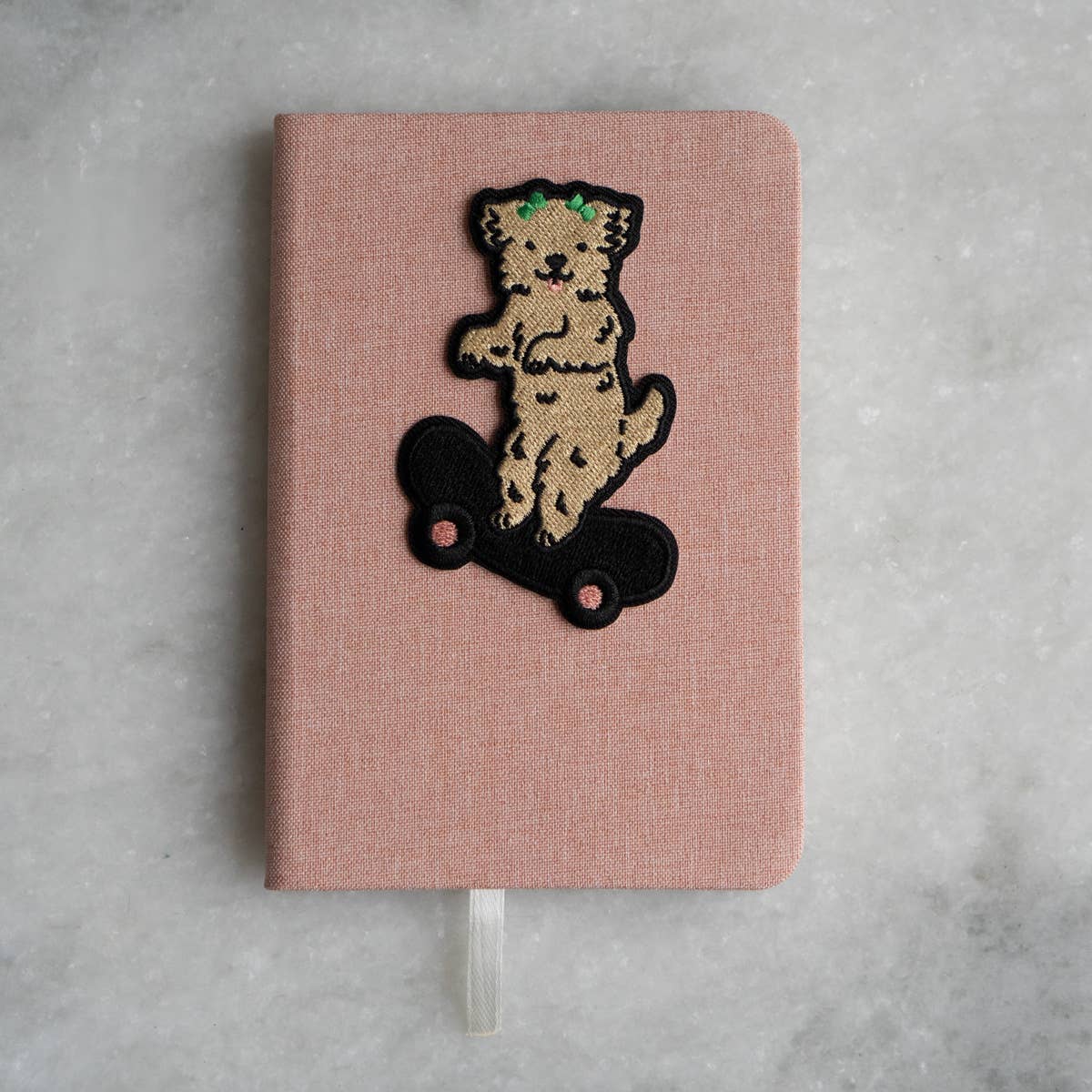 Carnet de notes en lin avec patch - Stay Home Club