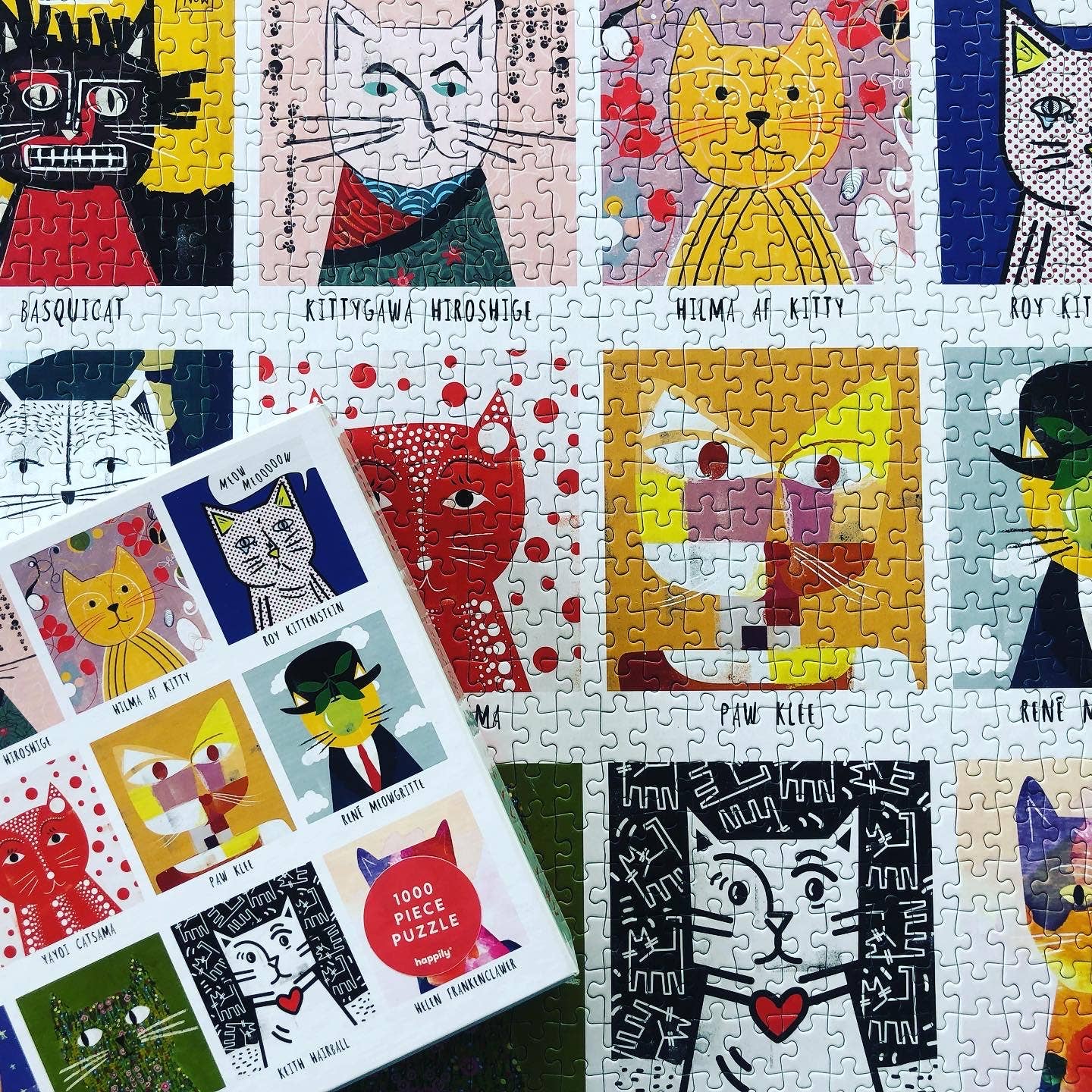 Art Cats by Nia Gould - Casse-tête 1,000 pièces premium puzzle - Happily Puzzles