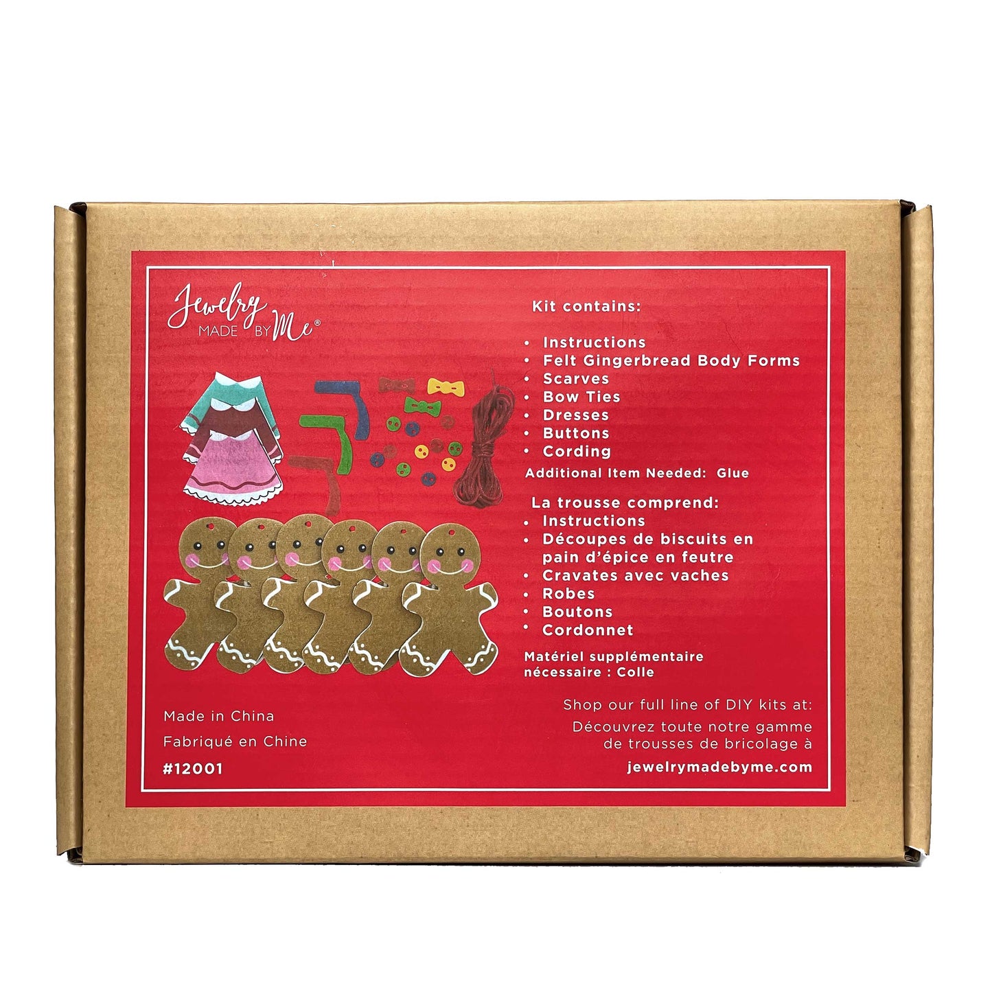 Ensemble DIY pour ornement pain d'épices - DIY Felt Gingerbread Ornament Kit - Jewelry Made by Me