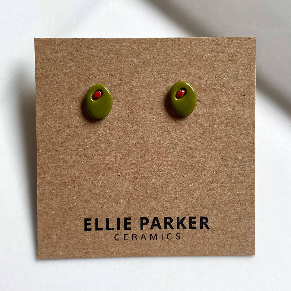 Boucles en céramiques - Olives - Ellie Parker Ceramics